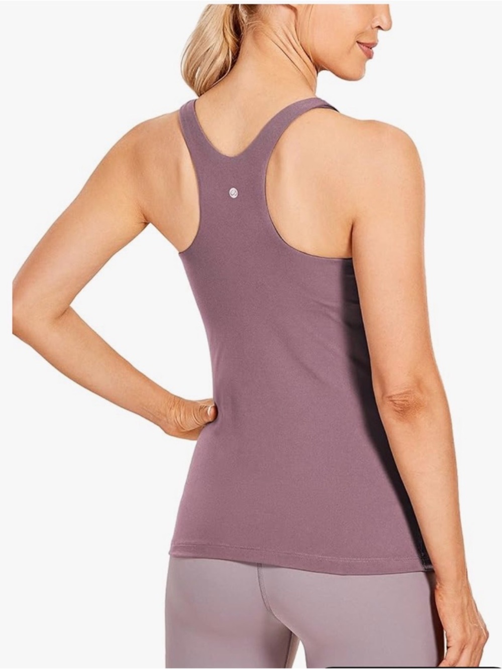 CRZ YOGA Sleeveless High-Neck Tank Top - Mauve - Picture 3 of 8